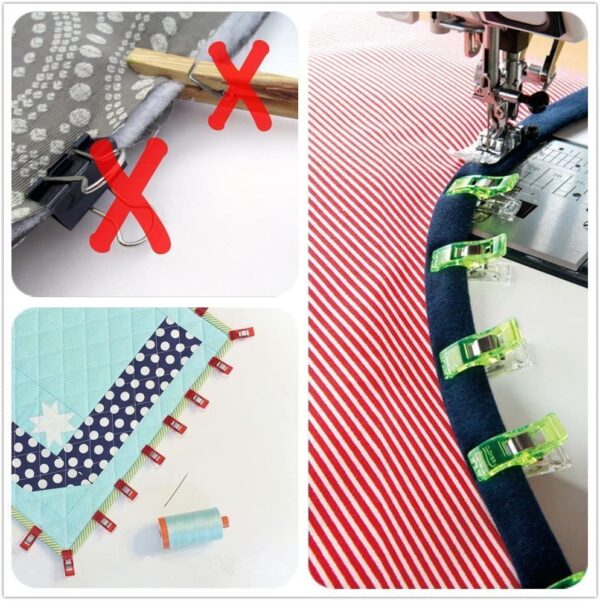 GWHOLE 60 Clips de Costura Pinzas Costura de Colores -27 x 10mm Clips Plástico para Coser, Hacer Colchas, Clips Manualidad, Trabajos de Tejido - Image 4