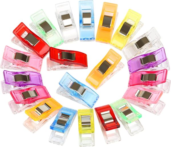 GWHOLE  108 piezas Clips de Costura Plástico de Colores para Costura, Pinzas para Coser Acolchado Manualidades Oficina