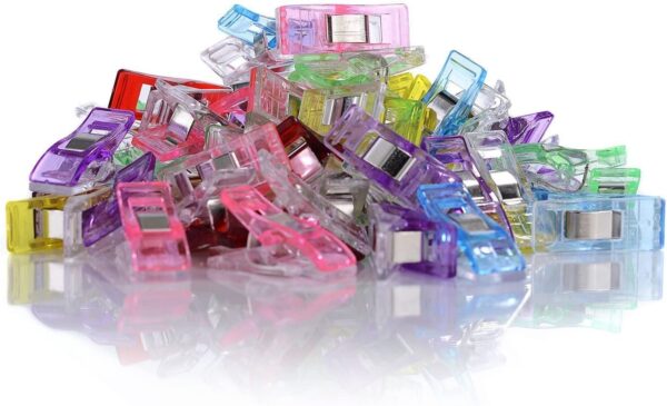 GWHOLE 60 Clips de Costura Pinzas Costura de Colores -27 x 10mm Clips Plástico para Coser, Hacer Colchas, Clips Manualidad, Trabajos de Tejido